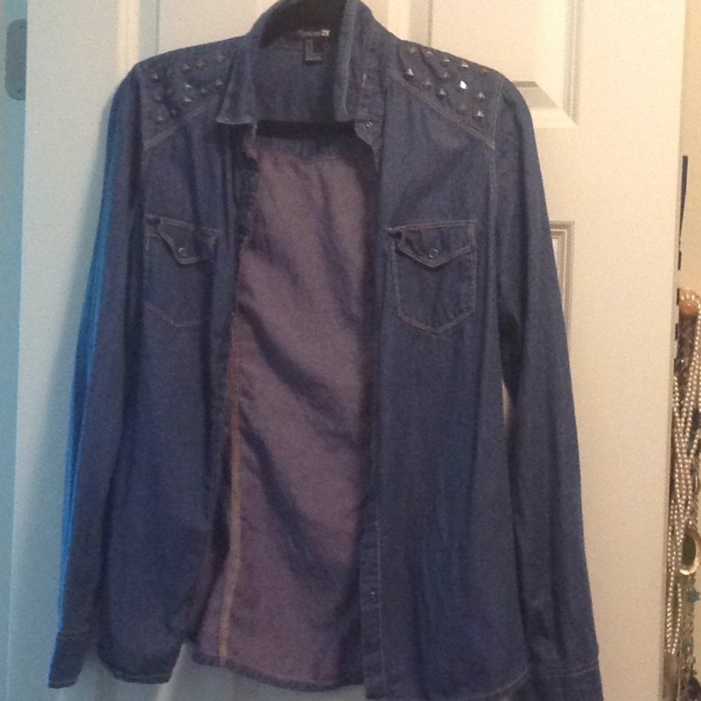 Jean button down